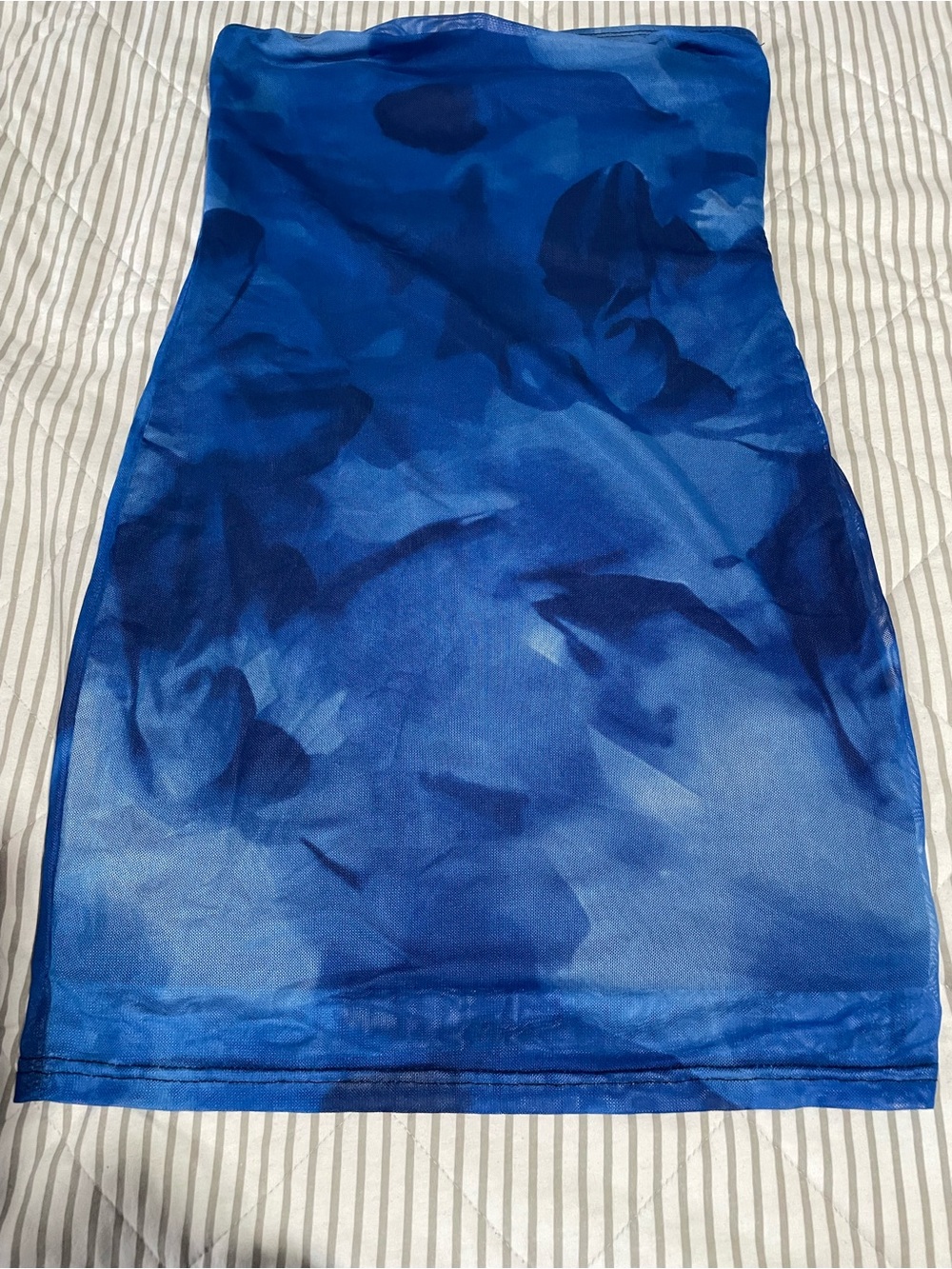 SHEIN Royal Blue Tie-Dye Strapless dress